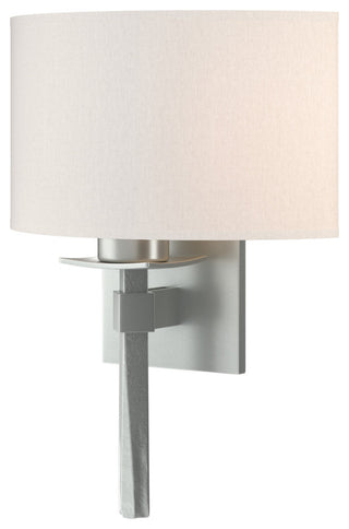 Beacon Hall Half Drum Shade Sconce, Vintage Platinum, Flax Shade