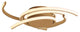 1-Light Unique Statement LED Light Wavy Line Flush Mount Light, Gold