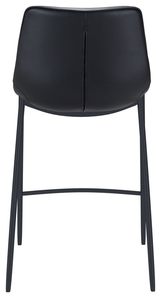 Bar Stool Chair Barstool, Set of 2, Steel Metal, Fabric, Black, Black, Cafe