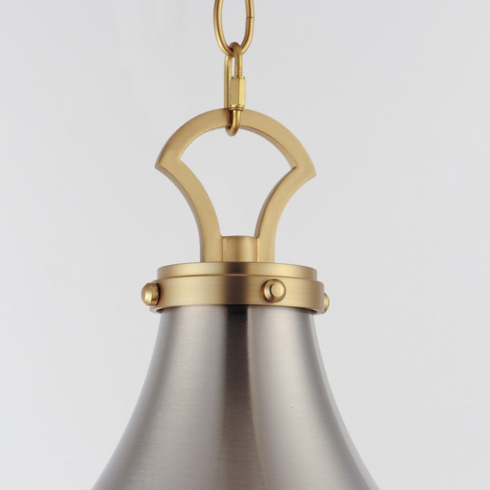 Maxim 10384WT Conrad 12"W Pendant - Satin Nickel / Satin Brass