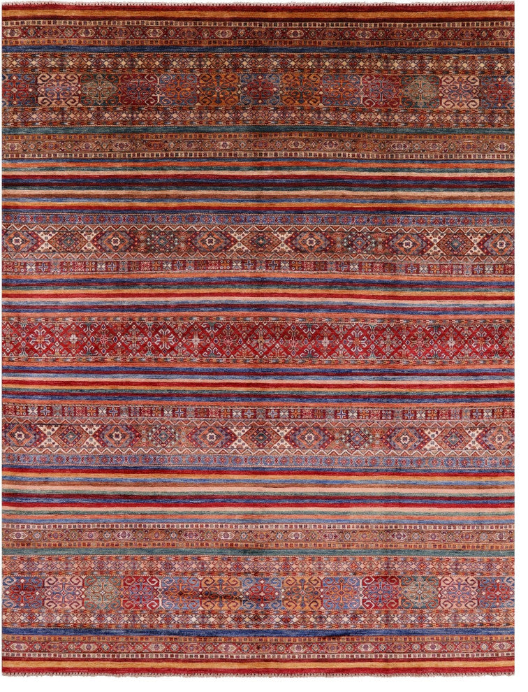 Khorjin Super Kazak Hand-Knotted Wool Rug 9' 2" X 11' 11" Q5237