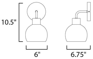 Maxim 11271SW Coraline 11" Tall Bathroom Sconce - Black