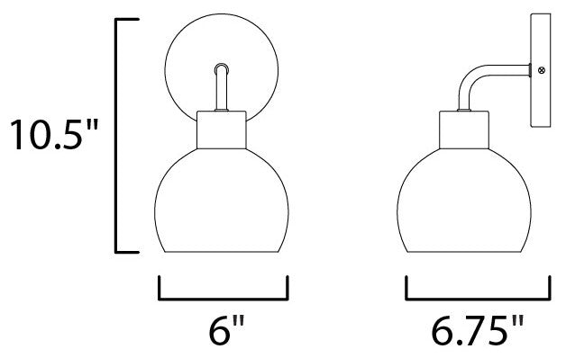 Maxim 11271SW Coraline 11" Tall Bathroom Sconce - Black