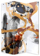 Benzara BM238285 72" 3 Panel Canvas Room Divider With Splash Print, Multicolor