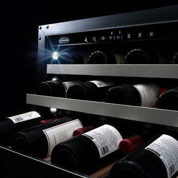 Cosmo 48 bottle, Single Zone, Freestanding Wine Cooler Refrigerator Compressor