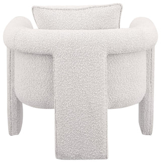 Stylus Boucle Fabric Upholstered Accent Chair, Cream