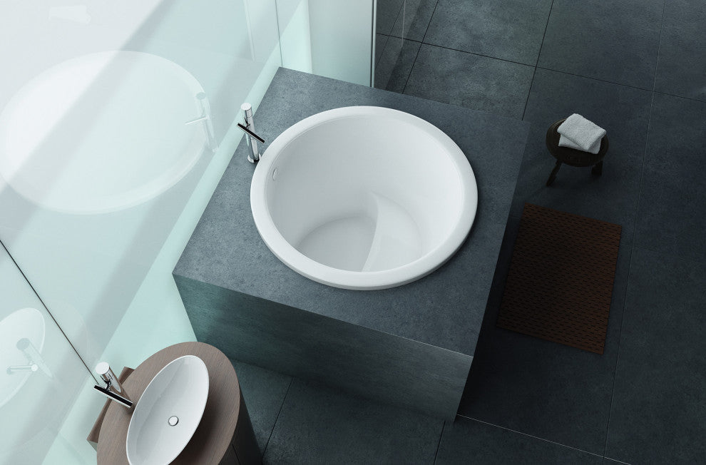 Malibu Hanalei Round Soaking Bathtub 42x42x31 Biscuit