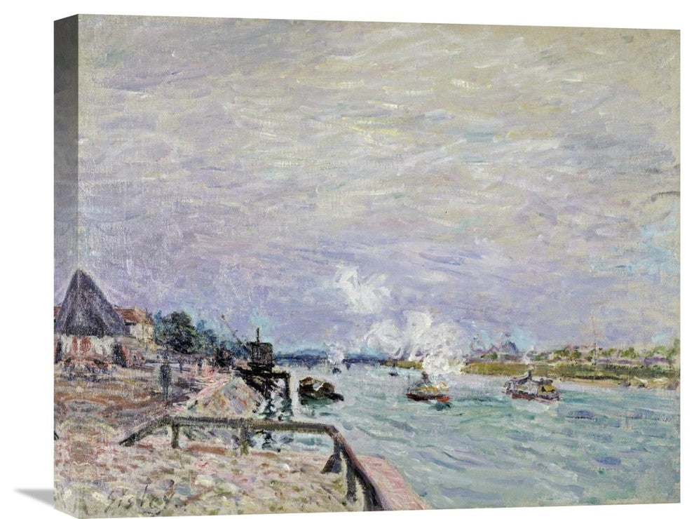 "The Seine at Grenelle - Wet Weather" Canvas Giclee by Alfred Sisley, 22"x18"