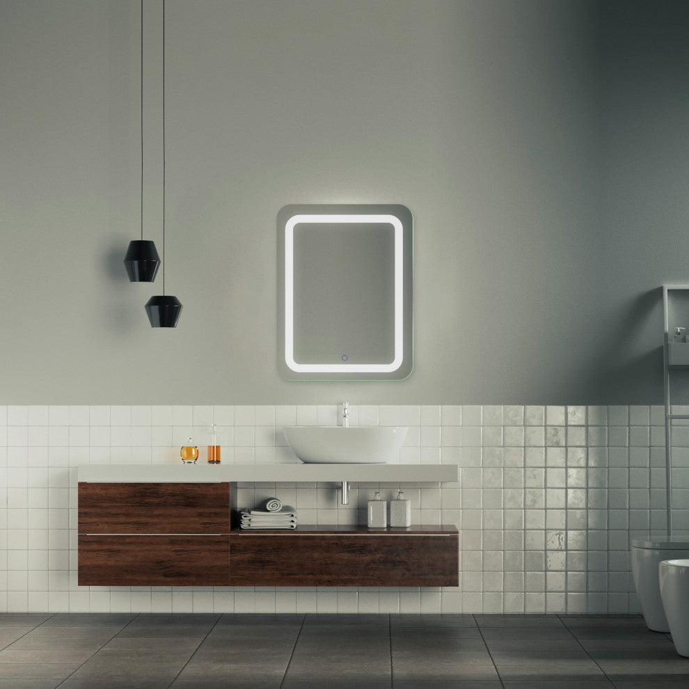 Dyconn Faucet Egret Tri-Color LED Wall Mounted Bathroom Mirror, 24"w X 34"h