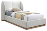 Jardin Boucle Fabric Full Bed, Cream, Twin