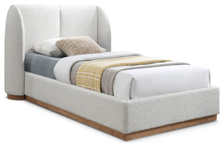 Jardin Boucle Fabric Full Bed, Cream, Twin