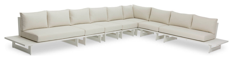 Maldives Cream Water Resistant Fabric Outdoor Patio Modular Sectional