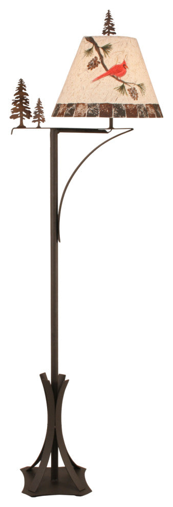 Charred Swing ARm Floor Lamp With Trees