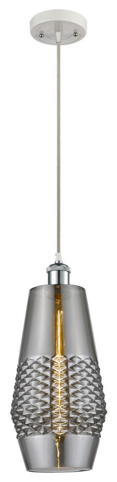 Innovations 516-1P-WPC-G683-7 1-Light Mini Pendant, White, Polished Chrome