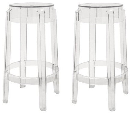 Clear Acrylic Ghost Counter Stools, Set of 2