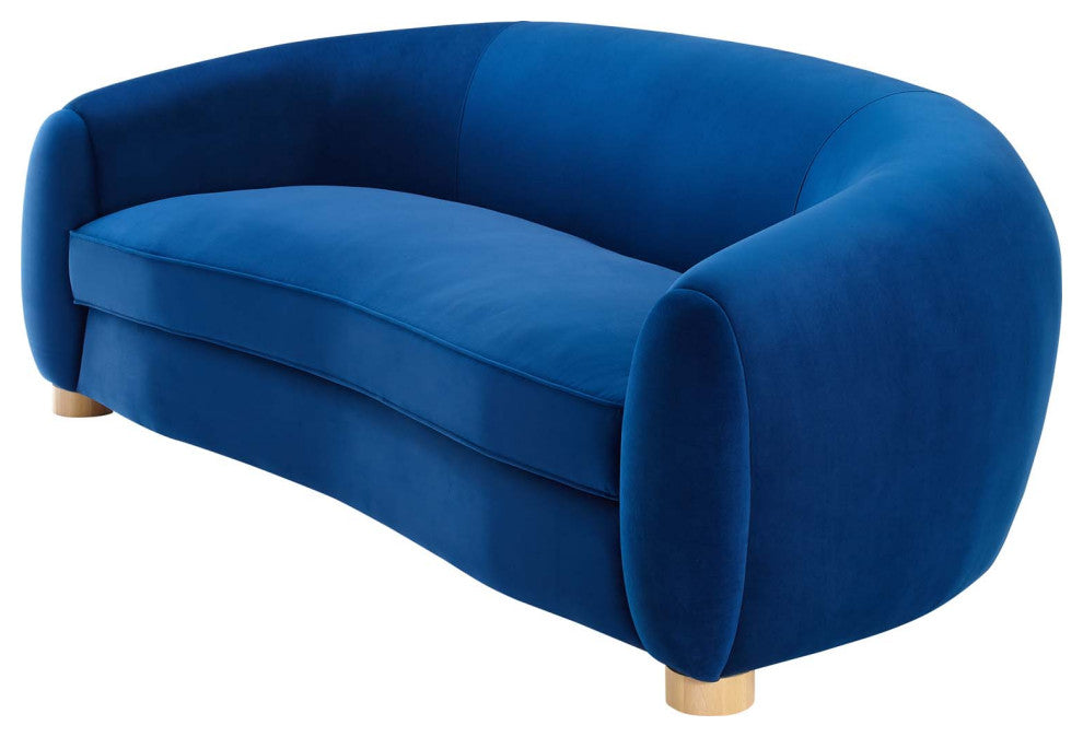 Sofa, Velvet, Blue Navy, Modern, Living Lounge Room Hotel Lobby Hospitality