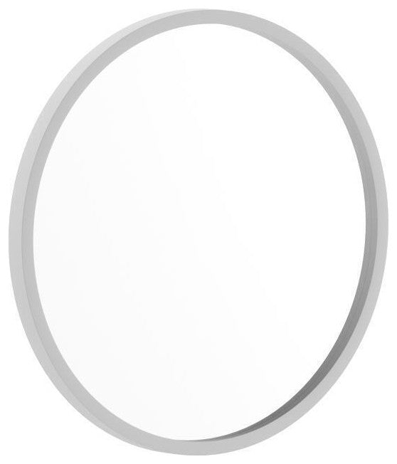 Julianne Round Metal Framed Wall Mirror, Silver, 16"