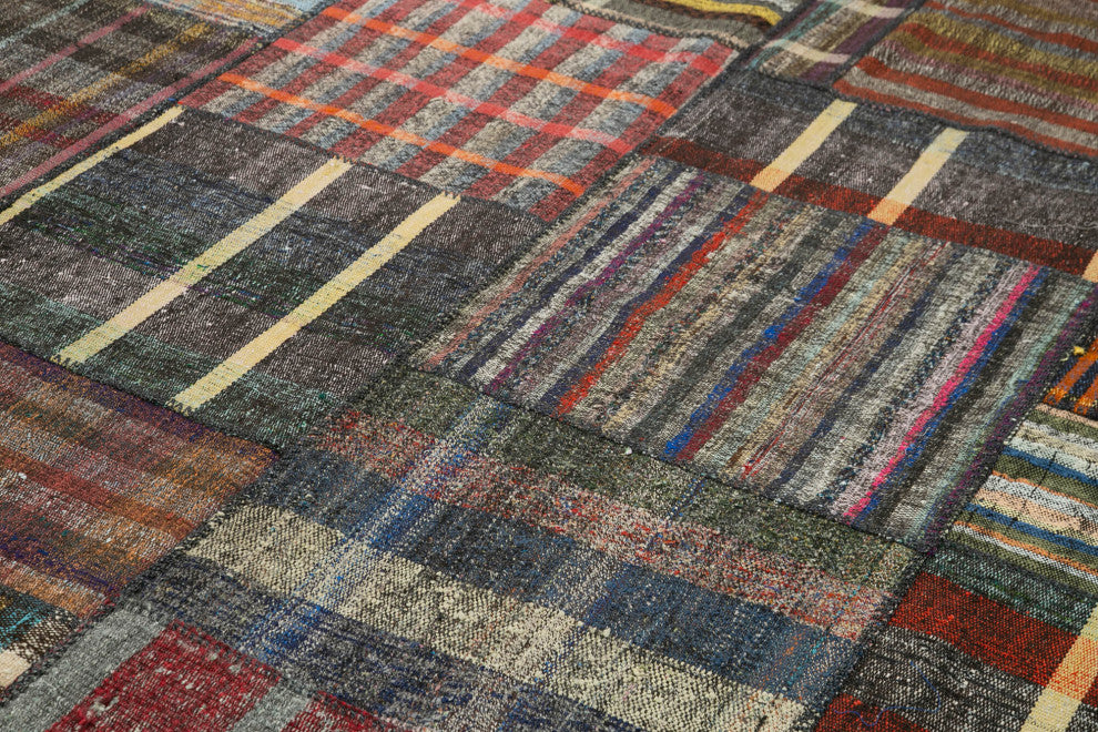 Rug N Carpet - Handmade Oriental 8' 2'' x 11' 11'' Wool Patchwork Kilim Rug