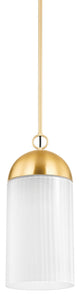 1 Light Pendant, Aged Brass