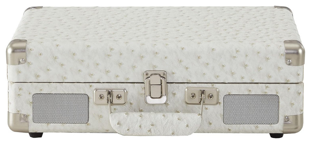 Cruiser Plus Record Player In White Ostrich