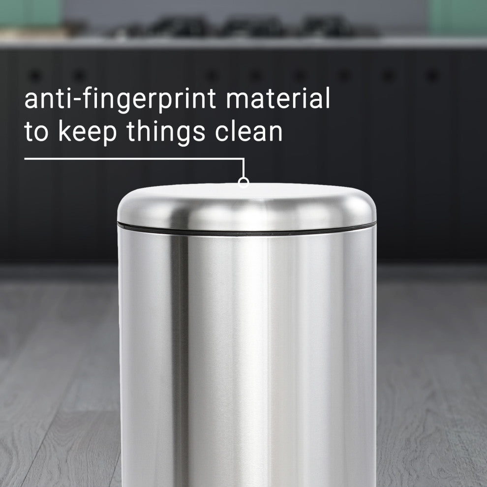 Happimess Oscar 30L and 5L Step-Open Trash Can, Stainless Steel