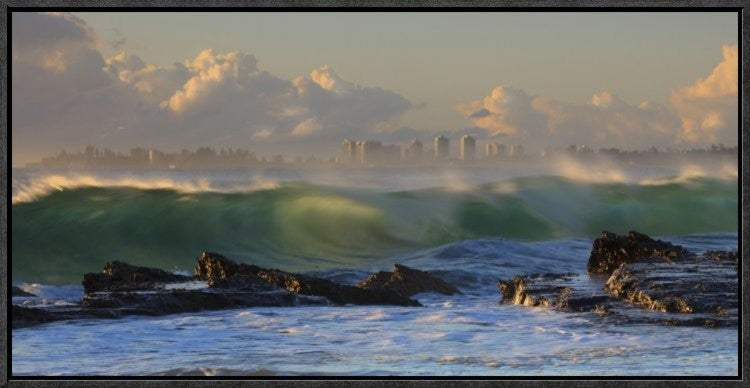 "The Wave" Framed Canvas Giclee by Mel Brackstone, 25x13"