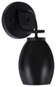 Cavella 1 Light Wall Sconce, Matte Black Finish, 5" Matte Black Oval Metal Shade