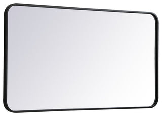 Ellis Soft Corner Metal Rectangular Mirror, Black, 22" x 40"