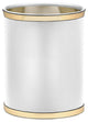 Sophisticates White With Polished Brass 14" Oval Waste Basket