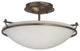 Plain Small Semi-Flush, Bronze Finish, Opal Glass