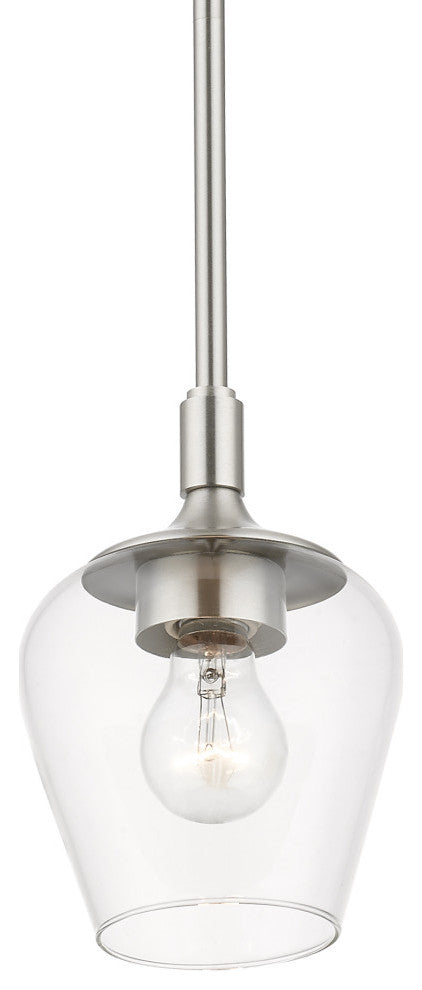 Willow 1 Light Brushed Nickel Single Pendant