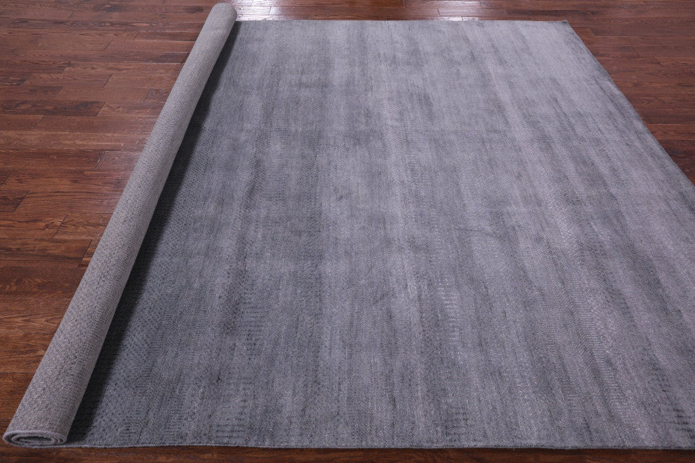 8' 3" X 10' 2" Savannah Grass Handmade Wool and Silk Rug Q11441