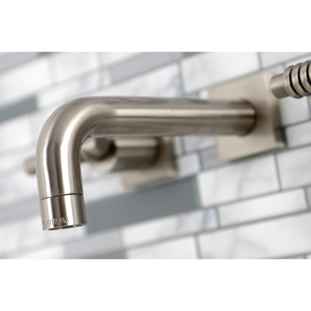 Kingston Brass KS6128ML Two-Handle Wall Mount Bathroom Faucet, Brushed Nickel