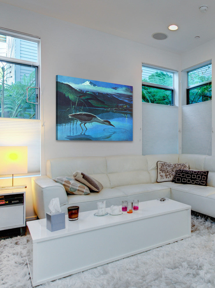 "Night Heron" Painting Print on Wrapped Canvas