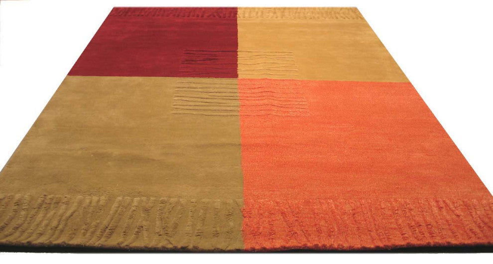 Hand-Tufted Wool Multicolored Contemporary Geometric Durado Rug, 4'x6'