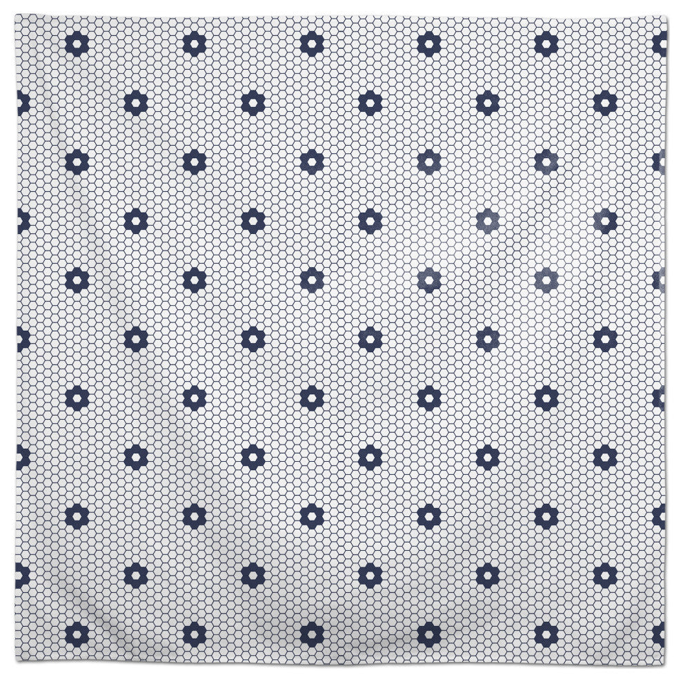 Floral Tile Pattern 58x58 Tablecloth