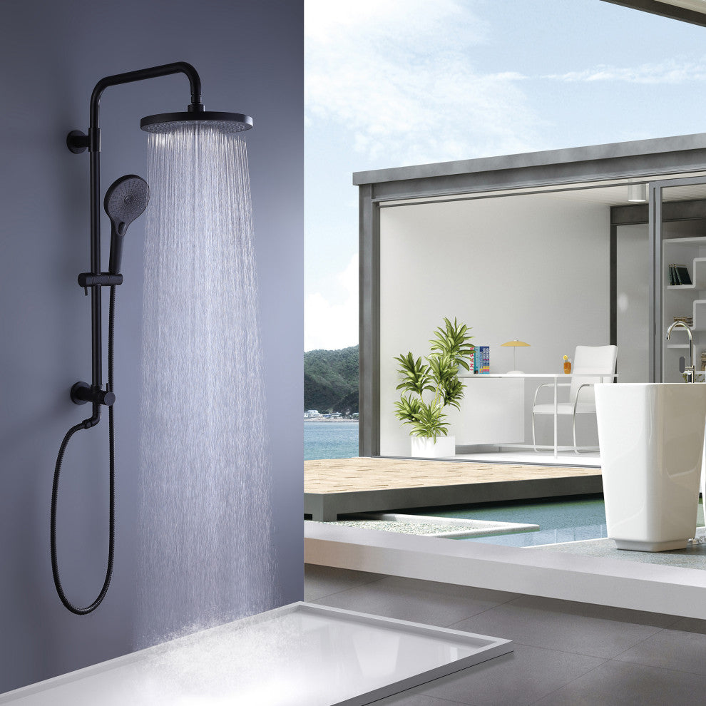 Wall Mounted Shower System with 3-setting Hand Shower Less Rough-in Valve