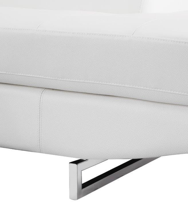 Brooklyn White Leather Air Sectional Right Arm Facing
