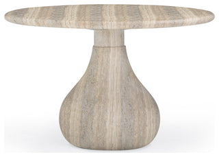 Smooch Indoor/Outdoor Dining Table, Travertine, 47"