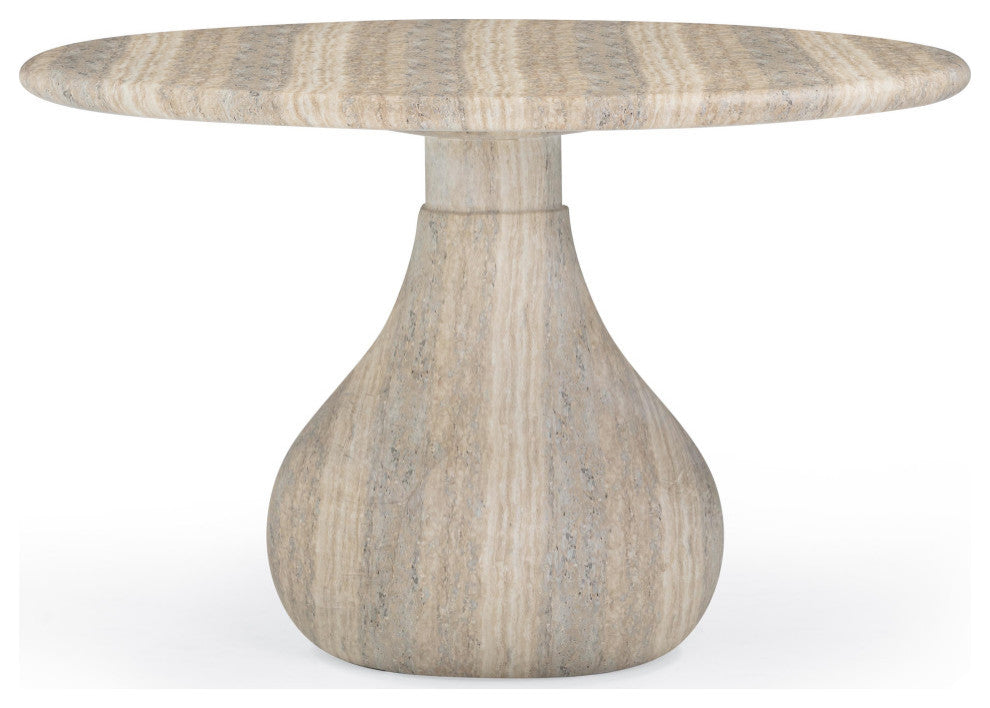 Smooch Indoor/Outdoor Dining Table, Travertine, 47"