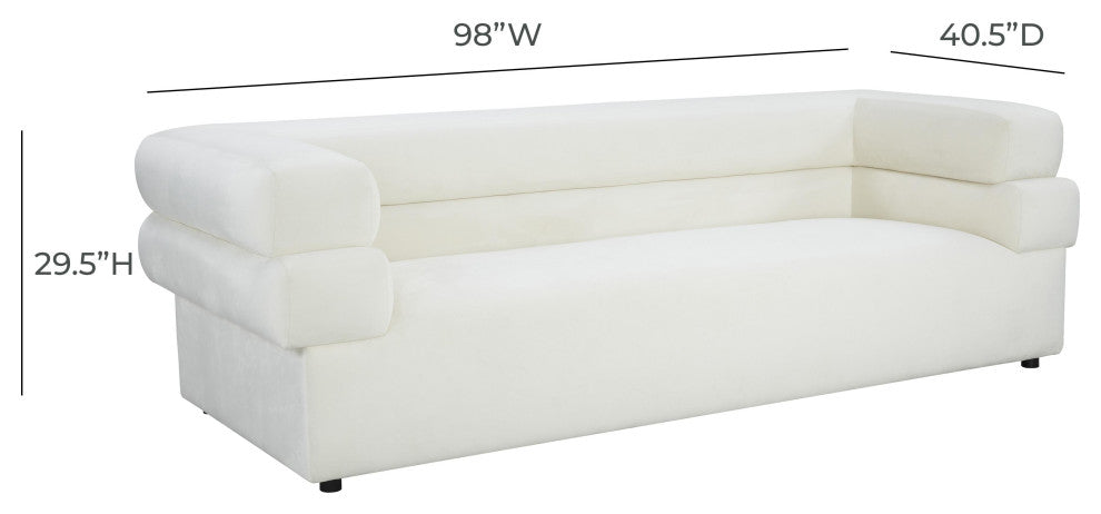 Elsa Cream Velvet Sofa