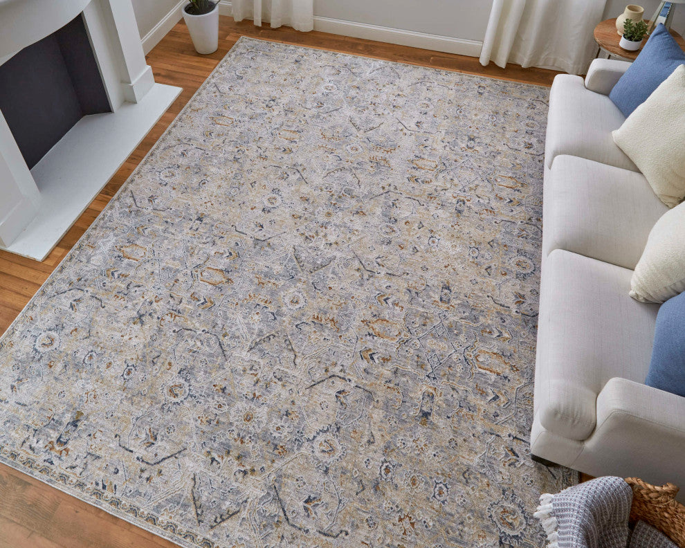 Hyannis R39M6 Bohemian & Eclectic/Global Rug, Ivory/Multi, 9'0"x12'8"