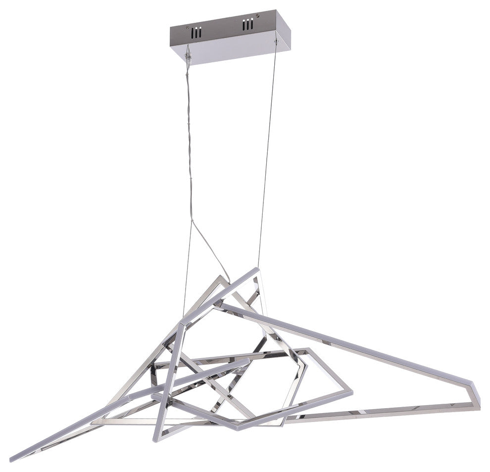 Chrome Stainless Steel Geometric LED Chandelier