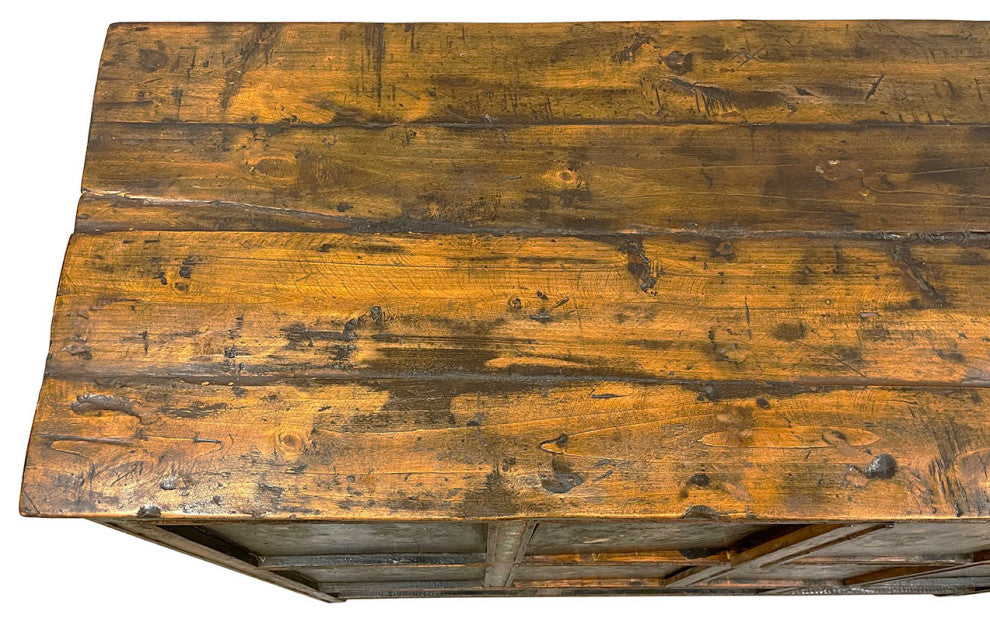 Consigned 19th Century Antique Tibetan Hand Painted Credenza Storage Cabinet