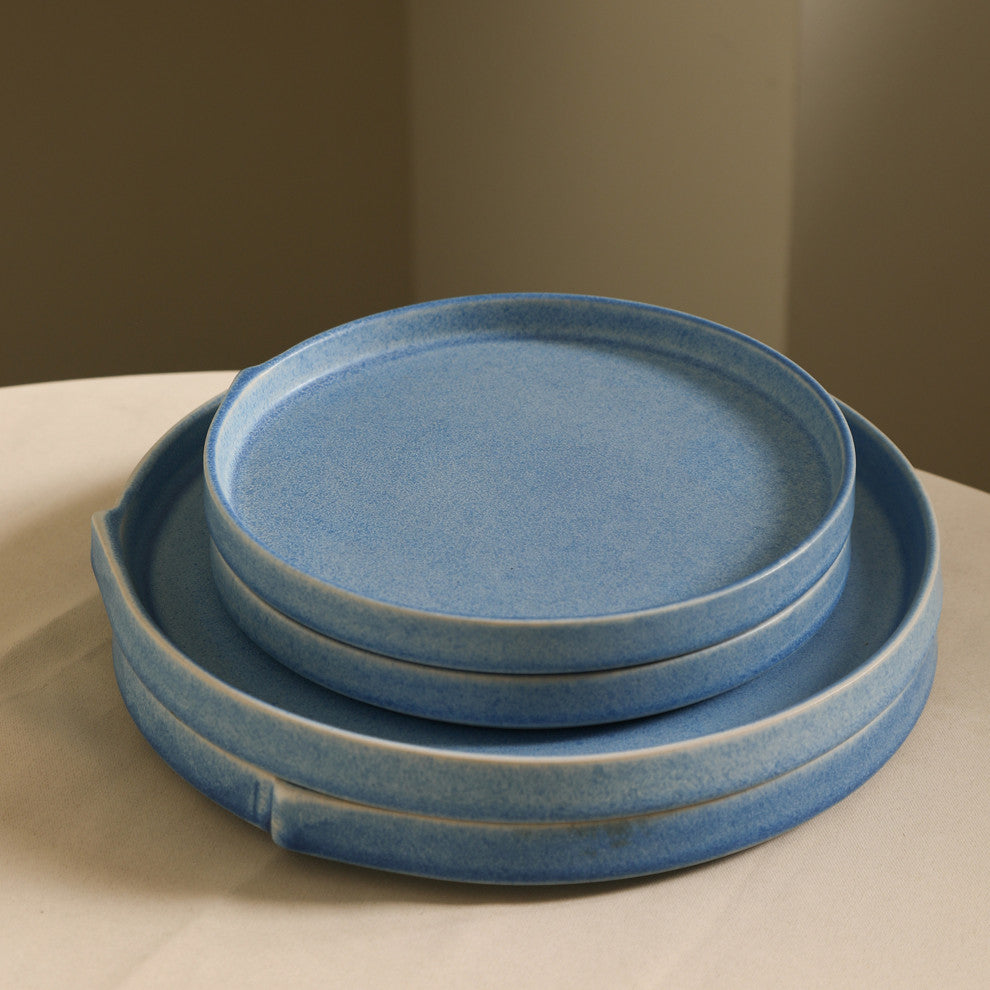 Stone Lain Bao Stoneware Salad Plate Set of 4, Blue