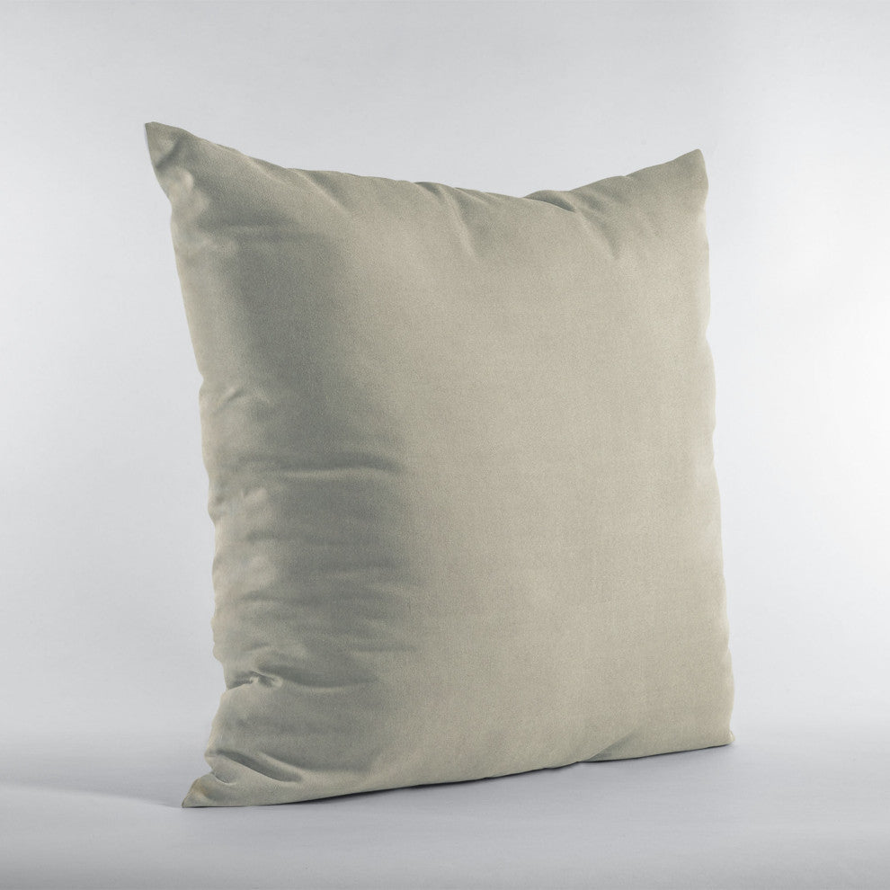 Oyster Solid Shiny Velvet Luxury Throw Pillow, Double sided 26"x26"