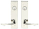 Waterfall Lever, Tubular Entry, Double Cylinder, Polished Stainless Steel