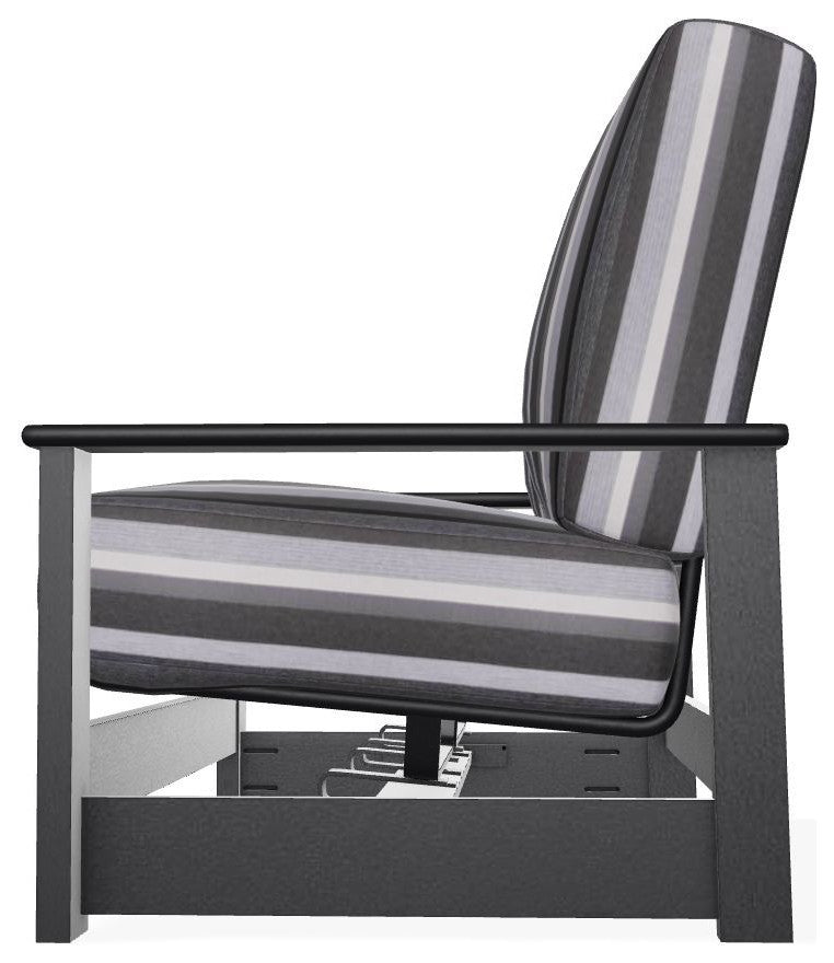 Leeward Deep Seat Outdoor Loveseat with Hidden Motion, Sensory Granite/Black