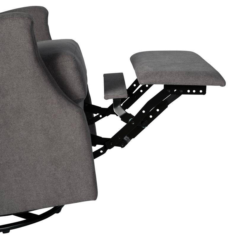 Omma Swivel Wingback Recliner Glider Rocker Recliner, Dark Gray