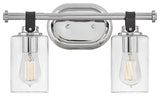 Hinkley Halstead Small Two Light Vanity, Chrome
